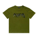 Amiri T Shirt Letter Sketch Casual round Neck Short Sleeves T-shirt