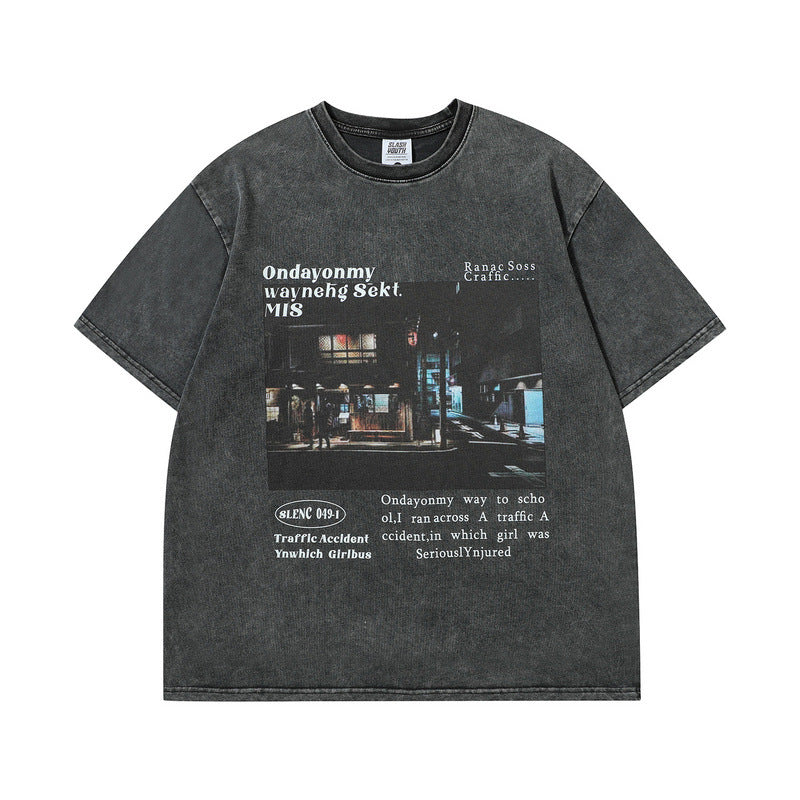 Men's T-Shirt Vintage Printed Oversize