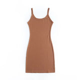 Women Dresses Stretch Slim Solid Color Slip Dress