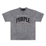 Purple Brand Distressed T Shirts Short Sleeve