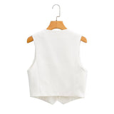 Women Vest Buckle Coat Vest