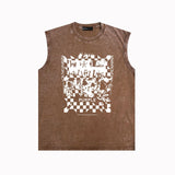 Purple Brand Distressed Tank T Shirts Distressed Sleeveless T-shirt Vest
