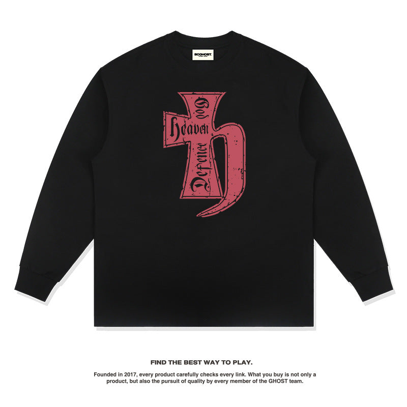 Unisex Long Sleeve Shirt Men's and Women's Autumn and Winter Loose Crew Neck