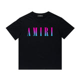 Amiri T Shirt Gradient Letter Flower Casual Short Sleeve T-shirt