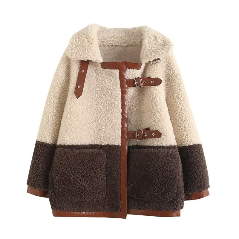 Women Cotton Coat Loose Lamb Wool Casual