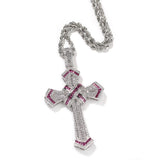 Jewelry Cross Pendant Copper Set Zircon Necklace Crosses Egypt Pieces Jesus Pieces