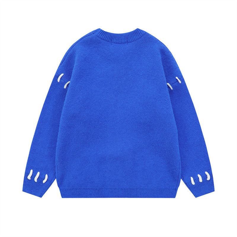 Men Sweater Stitching Flower Sweater