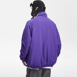 Unisex Coat Stand Collar Coat Loose Cotton Coat Lightweight