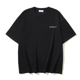 Off White T Shirts OW Bath Character Pattern Crew Neck Pullover Short Sleeves
