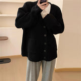 Women Knitted Cardigan Simple Casual Loose