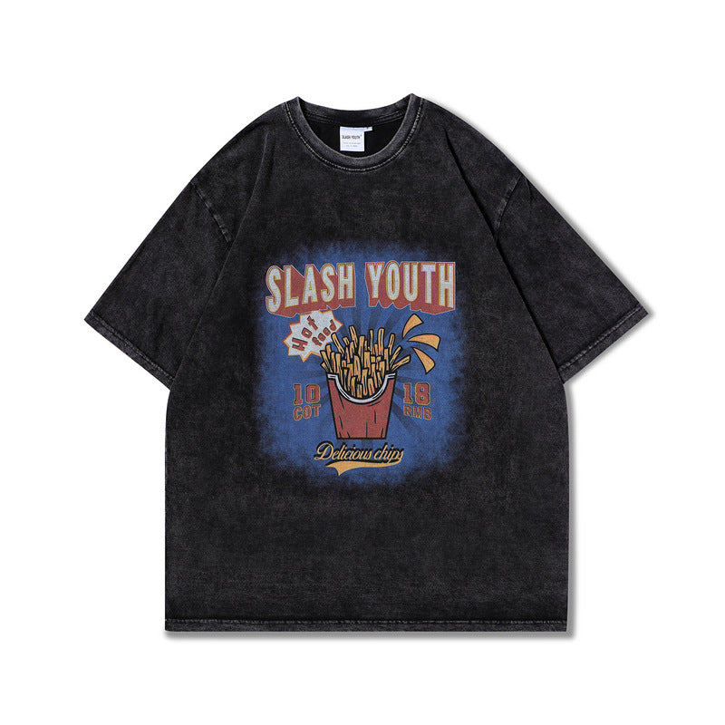 Men T-Shirt Hip Hop round Neck Short Sleeve Top
