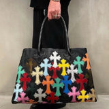 Chh Chrome Heart Leather Bag Cross Colored Shopping Bag
