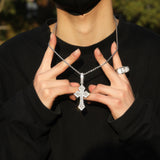 Jewelry Zircon Cross Pendant HIPHOP Rap Necklaces Crosses St. Valentine's Spectrum Royalty