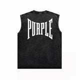 Purple Brand Distressed Tank T Shirts Distressed Sleeveless T-shirt Vest