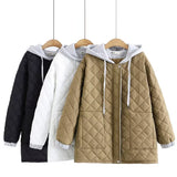 Women Cotton Coat plus Size Loose Hooded Coat