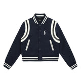 Ralph Lauren Coat Autumn/Winter Pony Embroidery Vintage Wool Leather Baseball