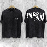 Purple Brand Distressed T Shirts Short Sleeve