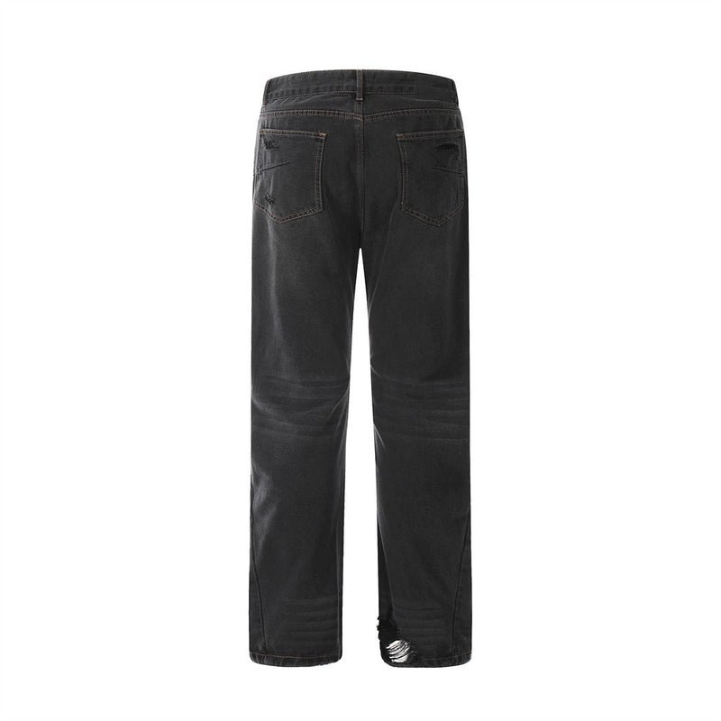 Men Jeans Loose Hole All-Matching Casual Trousers
