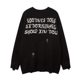 Women Sweater Ripped Knitted Sweater Idle Style