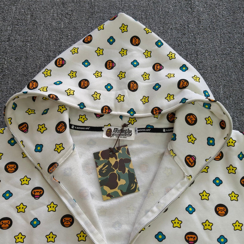 Bathing ape hoode bape co-branded milo all-print casual