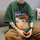 Men T Shirt Summer Heavy Cotton Teenagers
