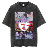 Japanese Anime Vintage Washed Perfect Blue T Shirt Men Women