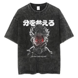 Men Vintage T-shirt Harajuku Anime Graphic Print T-Shirt