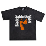 Rock Star T Shirt Doom Bruce Rock Black Sabbath Band Washed Distressed T-shirt