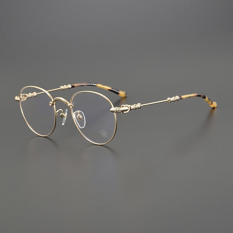 CHH Chrome Hearts Glasses Versatile Literary Retro Round Frame Plain Myopia Glasses Frame