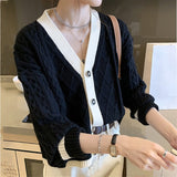 Women Knitted Cardigan Loose Temperament Sweater