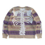 Kapital Sweater Kapital Vintage Pingtian Hehong Bone Skeleton round Neck Ethnic Style Vintage Sweater Pullover Sweater