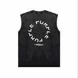 Purple Brand Distressed Tank T Shirts Distressed Sleeveless T-shirt Vest