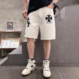 Chrome Heart Shorts Summer Embroidered Denim Shorts