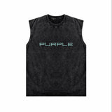 Purple Brand Distressed Tank T Shirts Distressed Sleeveless T-shirt Vest