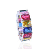 Rings Copper Zircon Ring Rectangle Zircon Ring St. Valentine's Spectrum