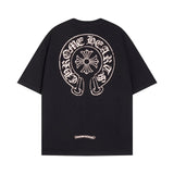 CHH Chrome Heart T Shirts Horseshoe Cross Print Short Sleeve T-Shirt