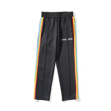 Palm Angels Pants Palm Angels Rainbow Striped Pants Men's and Women's Casual Trousers Loose