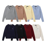 Ralph Lauren Knitted sweaters Vintage V-neck twisted embroidered wool bottomed knitted sweater