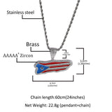 Jewelry Hip Hop Copper Flag Pendant Street Diamond Spectrum Royalty