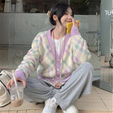 Women Knitted Diamond Sweater