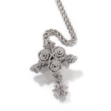 Jewelry ins Wind Rose Cross Zircon Pendant Twist Chain Necklace Crosses Royalty Egypt Pieces