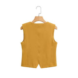 Women Vest Vintage Short Temperamental Suit Vest