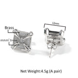 Earrings Zircon Square Earrings Spectrum