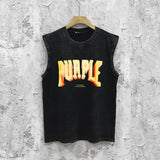 Purple Brand Distressed Tank T Shirts Distressed Sleeveless T-shirt Vest