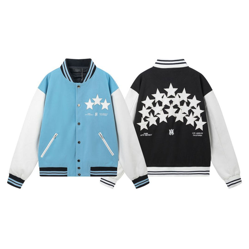 Amiri Jacket AMI Pattern Lapel Baseball Jacket for Men and Women