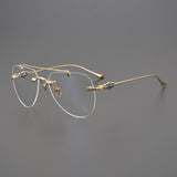 CHH Chrome Hearts Glasses Versatile Frameless Double Beam Ultra Light Toad Myopia Glasses Frame