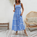 Women Dress Fashion Striped Spaghetti Straps Dress