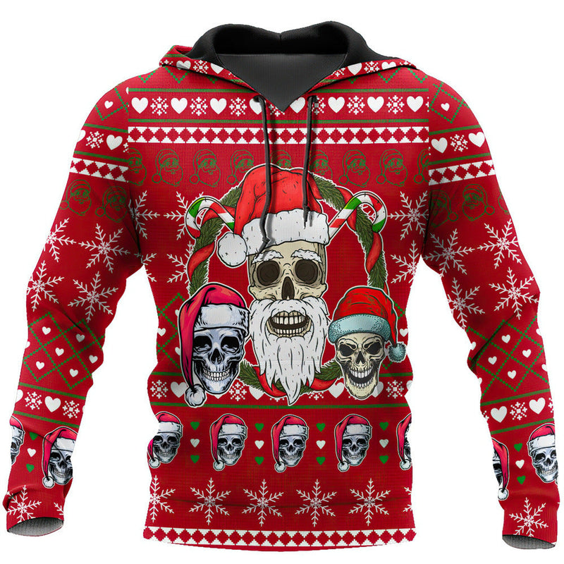 Black Christmas Sweater Christmas 3D Skull Print Hoodie