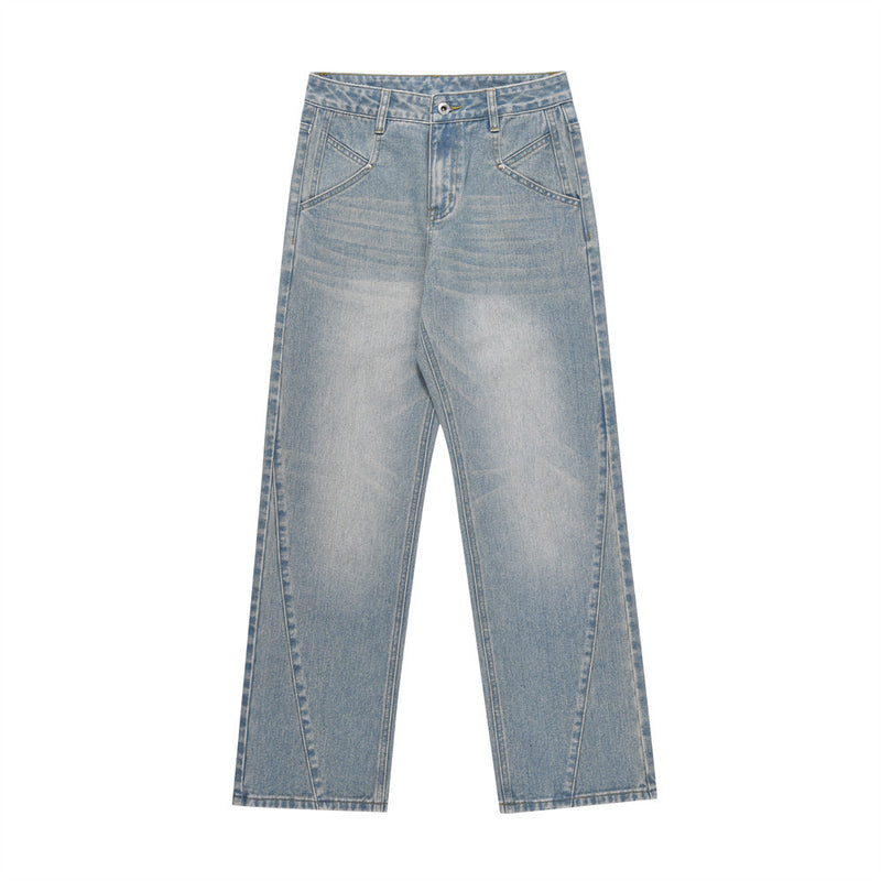 Men Jeans Polished White Stitching Personal Leisure