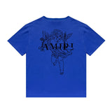 Amiri T Shirt Angel Sketch Printed Casual Hip Hop Short Sleeve T-shirt